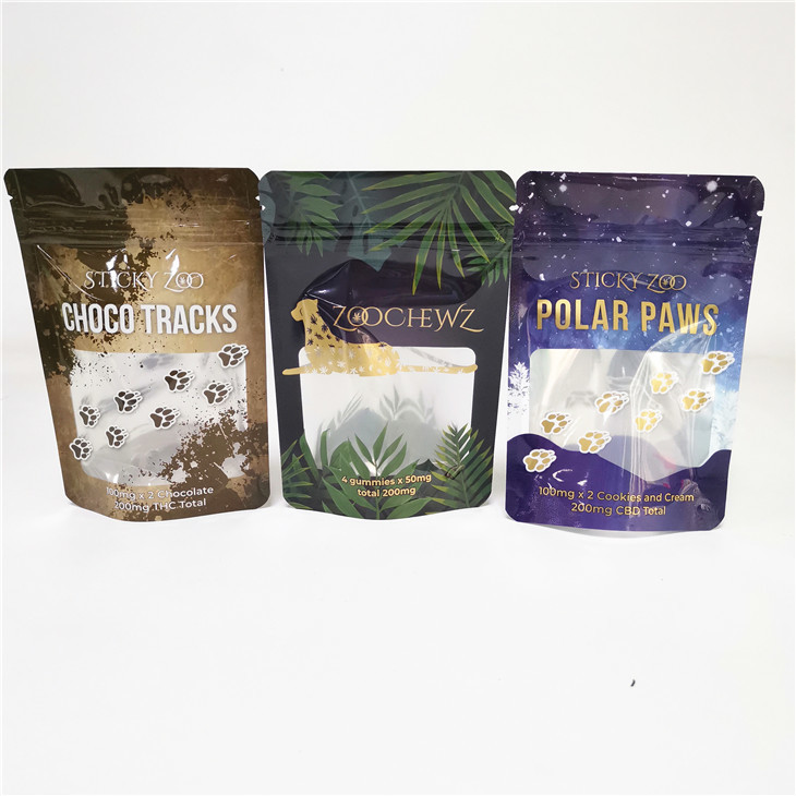 Alüminyum Folyo Ot Çerez CBD 3x4 Stand Up Fermuarlı Çanta