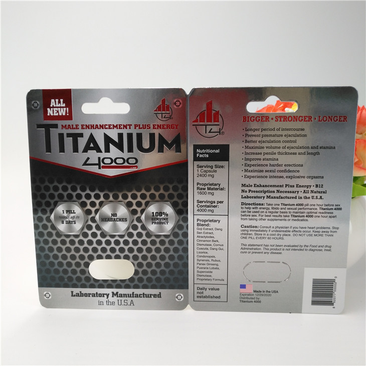 12mm Cap Gergedan Erkek Hapları 3D Kart Blister Kart Ambalajı