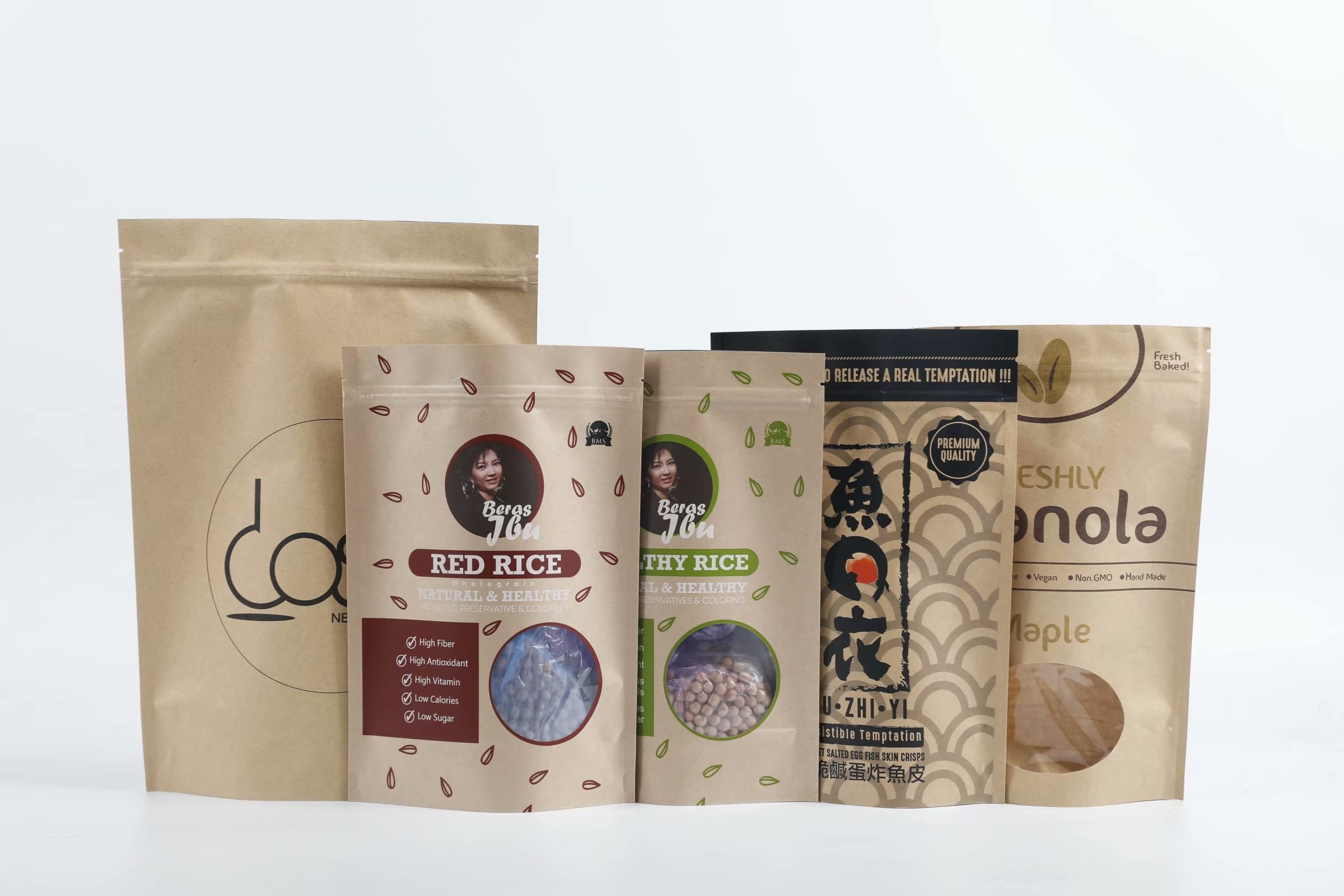 Nem Geçirmez Çerezler Stand Up Kraft Kağıt Kılıfı