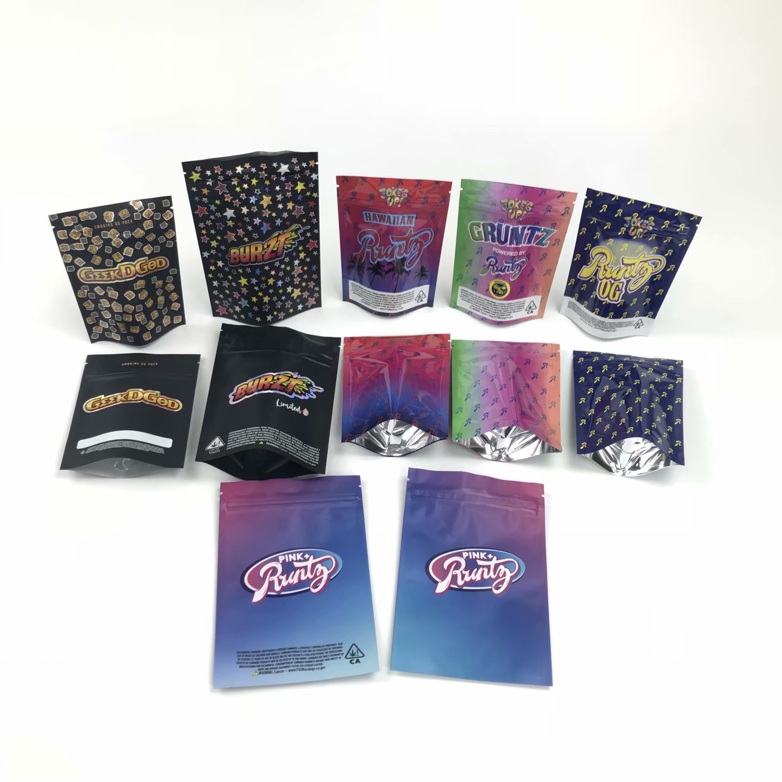 Örnek Ücretsiz özelleştirilmiş Çocuk Geçirmez Poşet Tıbbi Yummy Doypack Stand Up Kılıfı Çift Fermuarlar Ile