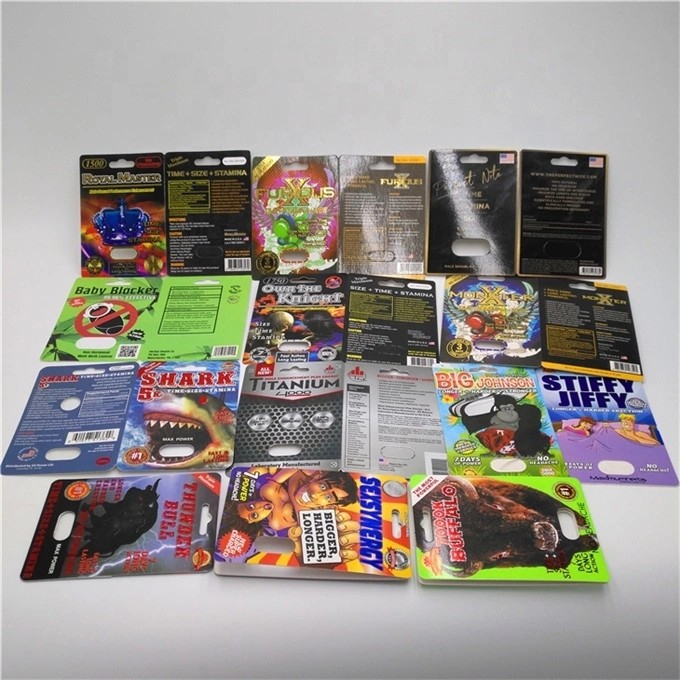 Logo Baskı Hap Kapsül Ambalaj Kağıt Kartı Ve Ekran Kutusu ile Kadın Artırıcı Hapları Ambalaj Kartları Ekran Kutusu