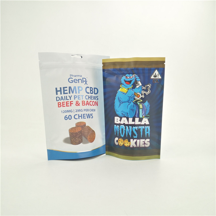 Özelleştirilmiş çocuk geçirmez çanta nem geçirmez ot CBD runtz orman çerezleri tıp çanta stand up