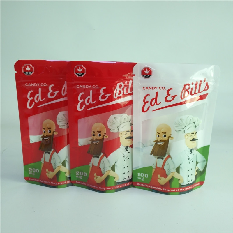 Özel Baskılı Açılıp Kapanabilir Bitkisel Tütsü Paketleme Torbaları CBD Sakız Kese Kapsülleri Poşet