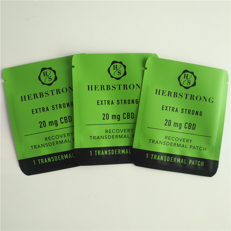 20mg tıbbi esrar paketleme çantası mylar folyo kese tek kullanımlık küçük CBD yamaları