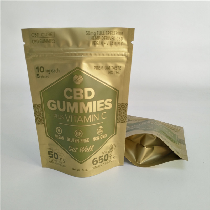 Yabani Otlar İçin Dijital Baskı Mat Altın Stand Up Fermuar Kılıfı Küçük Kanıtı Mylar Çanta