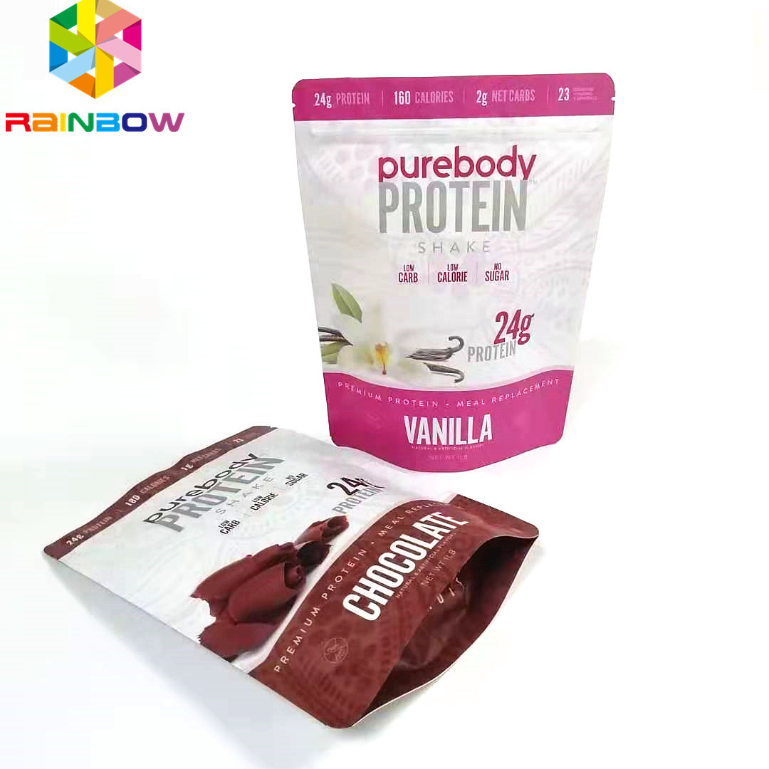 Yeniden kullanılabilir dik duran kese, kilitli gıda saklama ambalajı fermuarlı kese düz tip baskılı çantalar