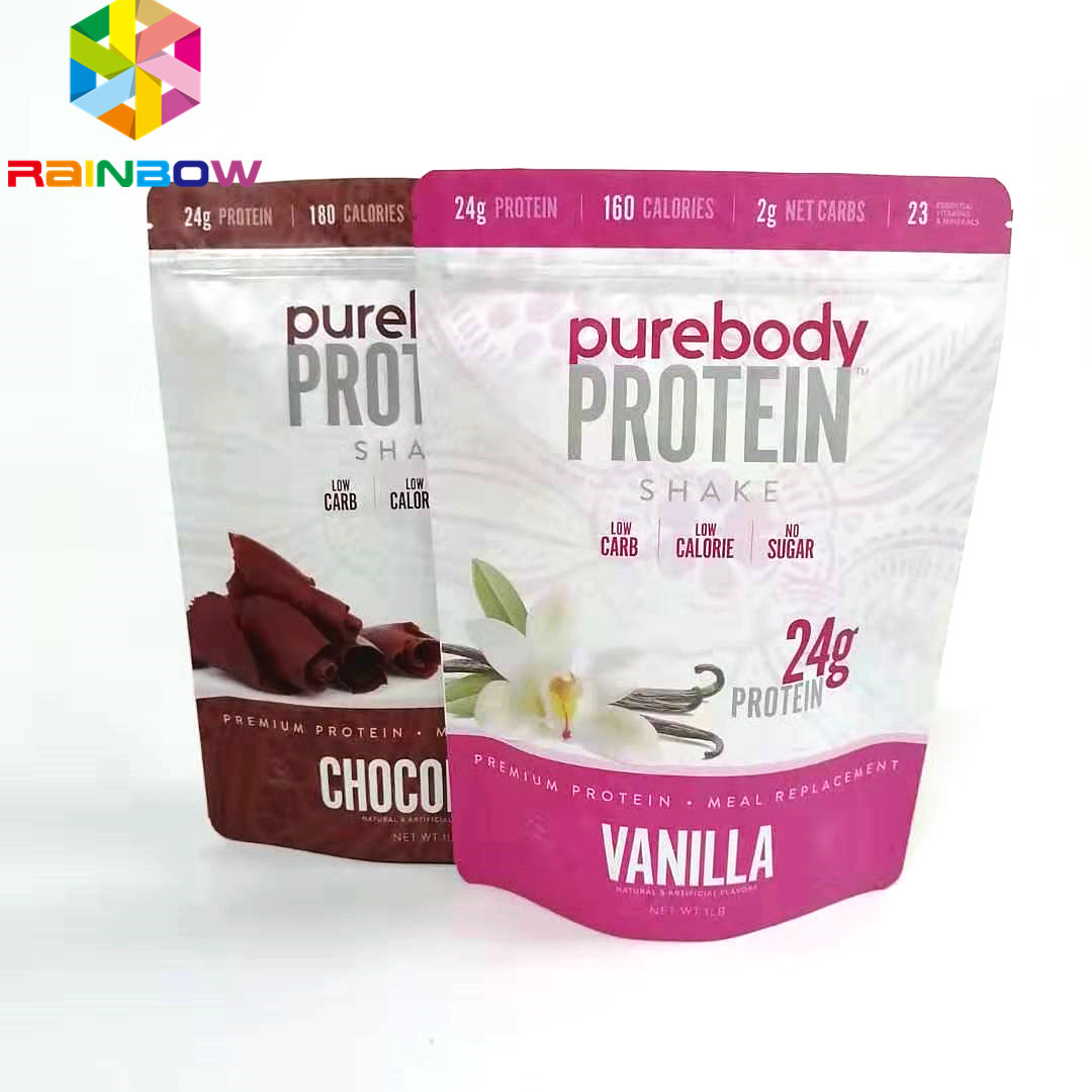 Açılıp kapanabilir, gıda / toz için özel baskılı mat son işlem ambalaj poşeti için kilitli poşetler