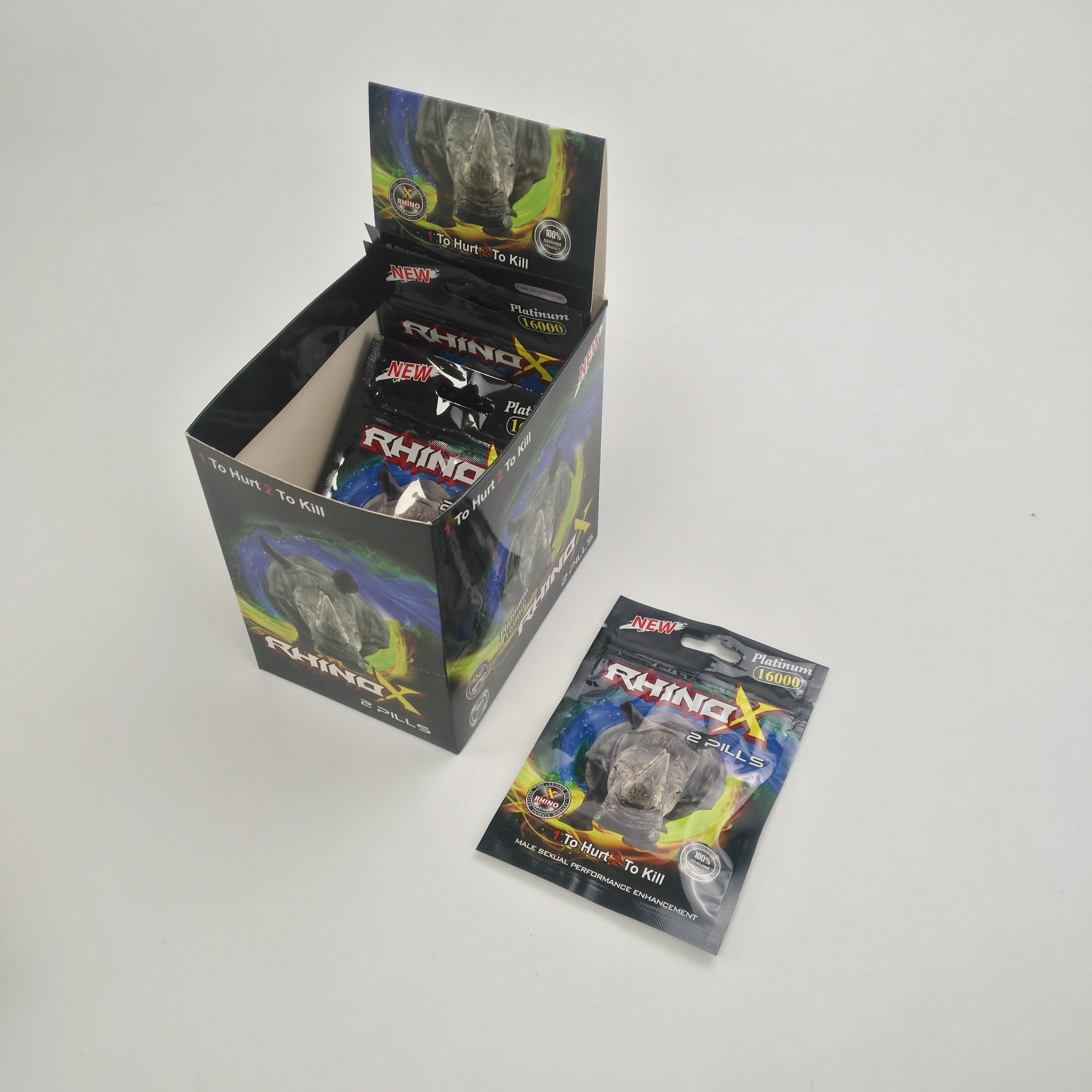 Besin Takviyesi% 90 Bitkisel Özlü Toz Hapları Adam Ambalaj Rhino için Uzun Süreli Kapsüller