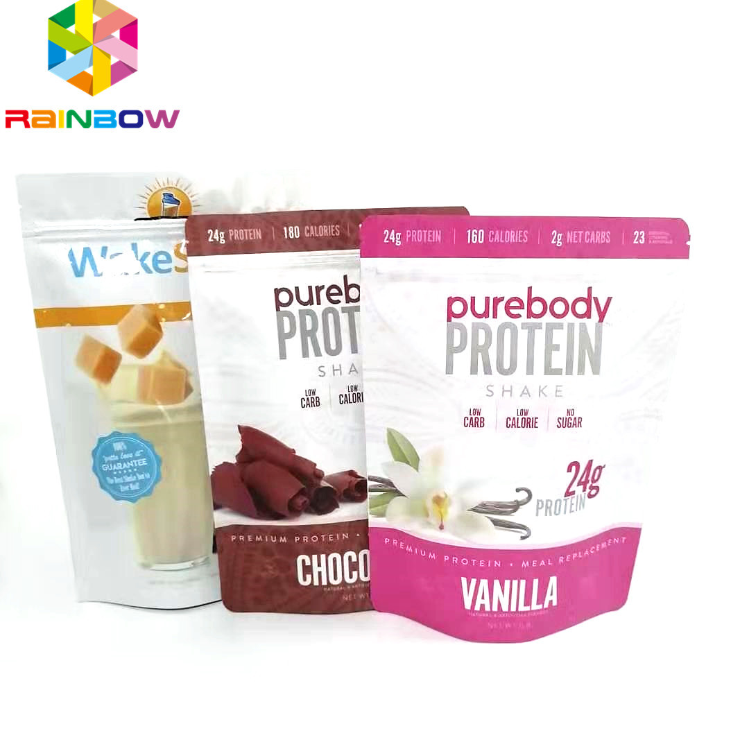 Toz için özel Baskılı Doypack kilitli ambalaj poşetleri alüminyum folyo gıda saklama çantası