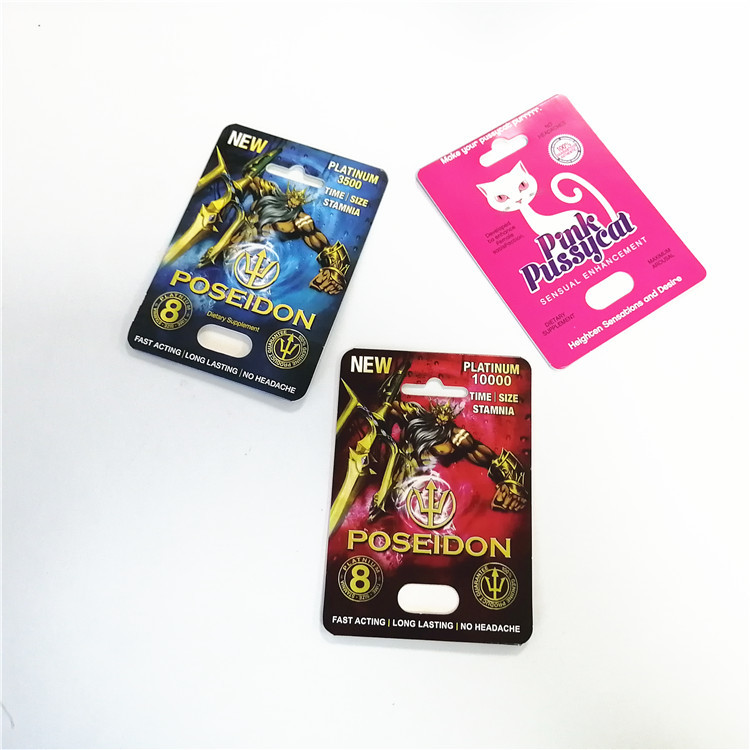 Gergedan hapları için ekran kutusu Erkek Arttırıcılar cinsel performans Rhino Shape Kapsül kağıt kartı