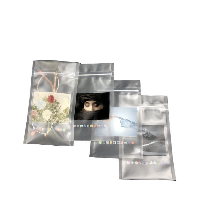 İki Taraflı Sızdırmaz Alt Kese Toptan Özel Dekorasyon Ambalaj Çantası Geri Dönüştürülebilir Şeffaf Plastik Torba