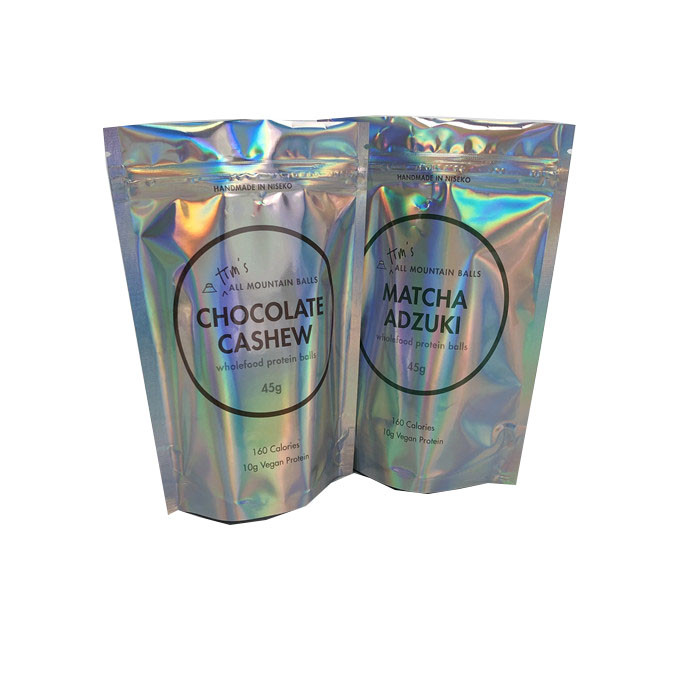 CYMK Fermuarlı Holografik Protein Topları İçin Torbalar