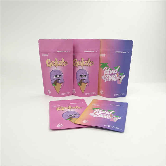 Özelleştirilmiş Yumuşak Dokunuş Koku Korumalı 3.5g 7g Kenevir Esrar Çerezler İçin Ayakta Çantalar Çocuk Dayanıklı Doypack