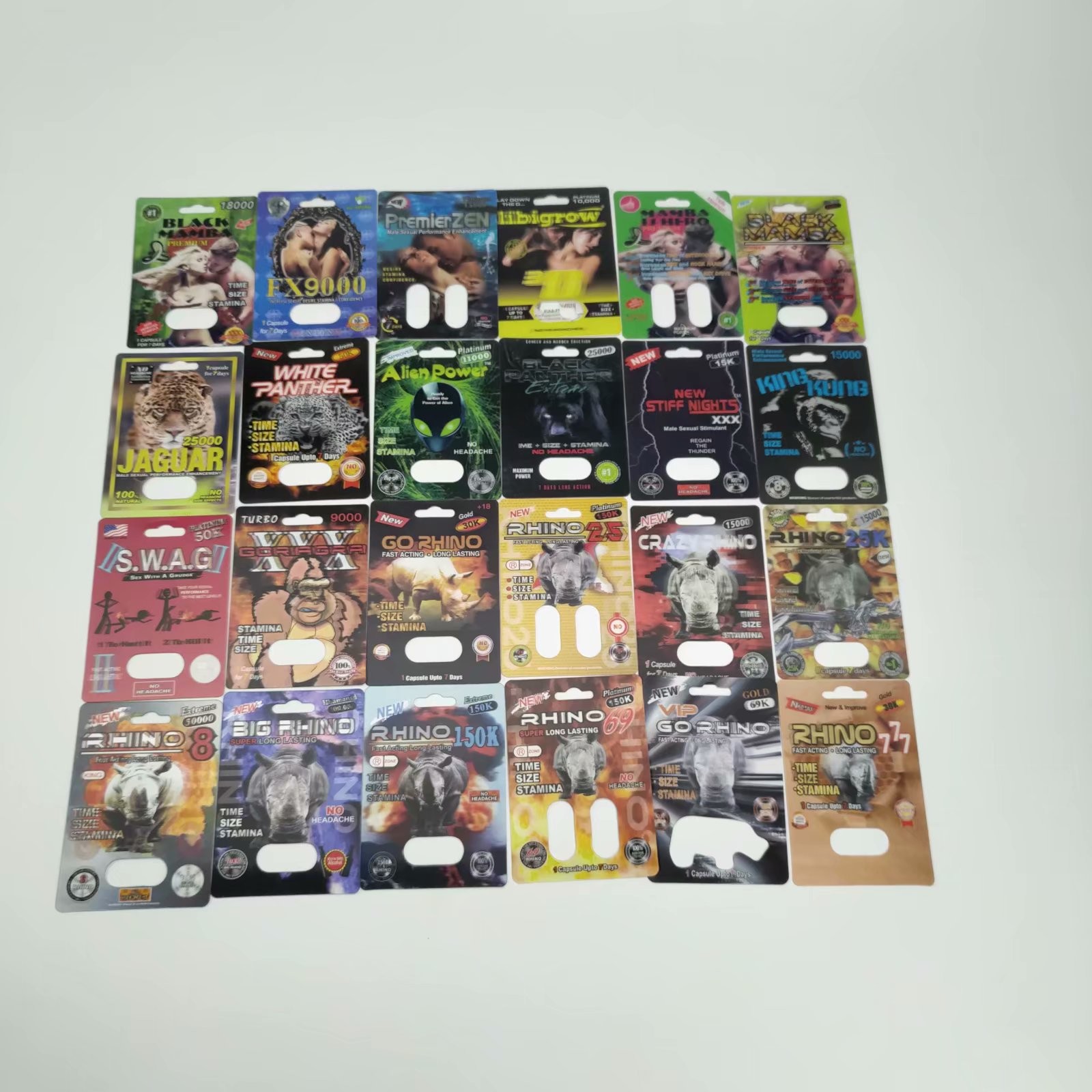 Gravnre Baskı RHINO 3D Plastik Blister Hap Kartı Mermi ile