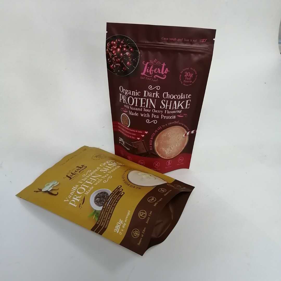 120 Mikron Ayakta Mat Protein Tozu Mylar Zip Torbalar