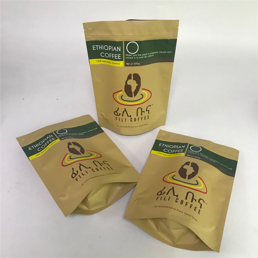 Kahve Çekirdekleri İçin Mat Bitmiş MOPP VMPET Alüminyum Folyo Torbalar