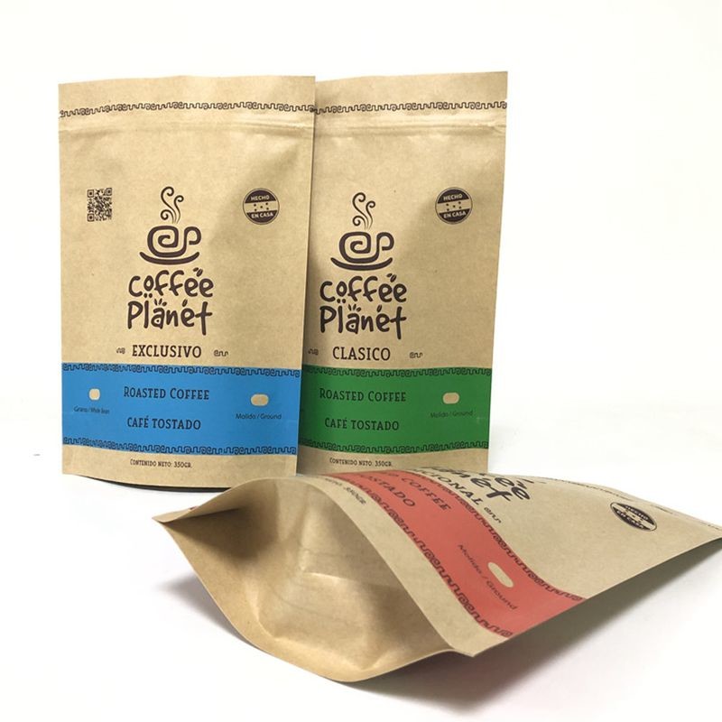 Pantone Renkli Kraft Kağıt MOPP VMPET 180 Mikron Stand Up Kılıfı