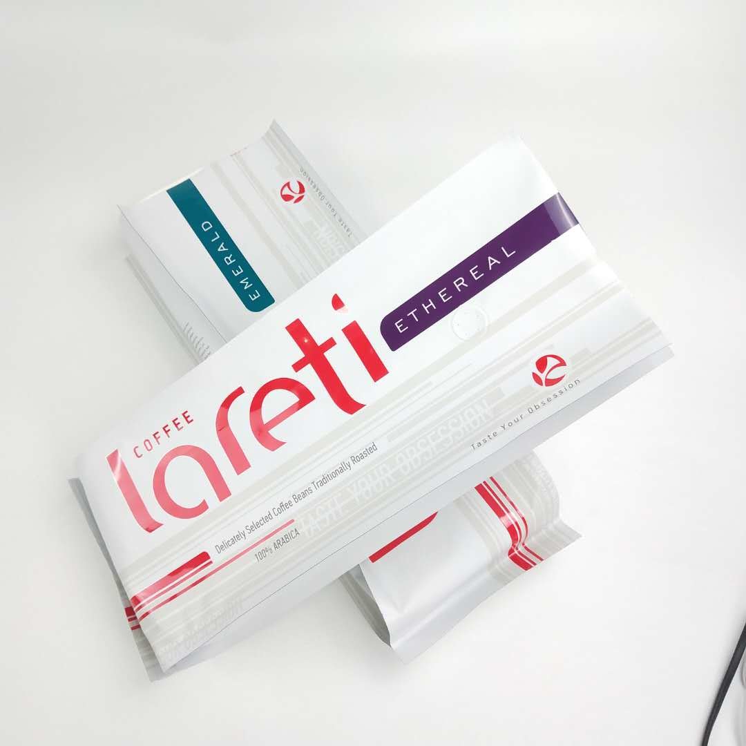 Kahve Çekirdeği Ambalaj Torbası İçin Alüminyum Folyo Valfli Özel Açılıp Kapanabilir Mat Film Yan Körüklü Çanta