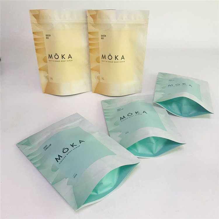 Vücut Ovma Ambalaj Torbaları Dijital Baskı Mat Alüminyum Folyo Banyo Tuzları Ambalaj Torbaları