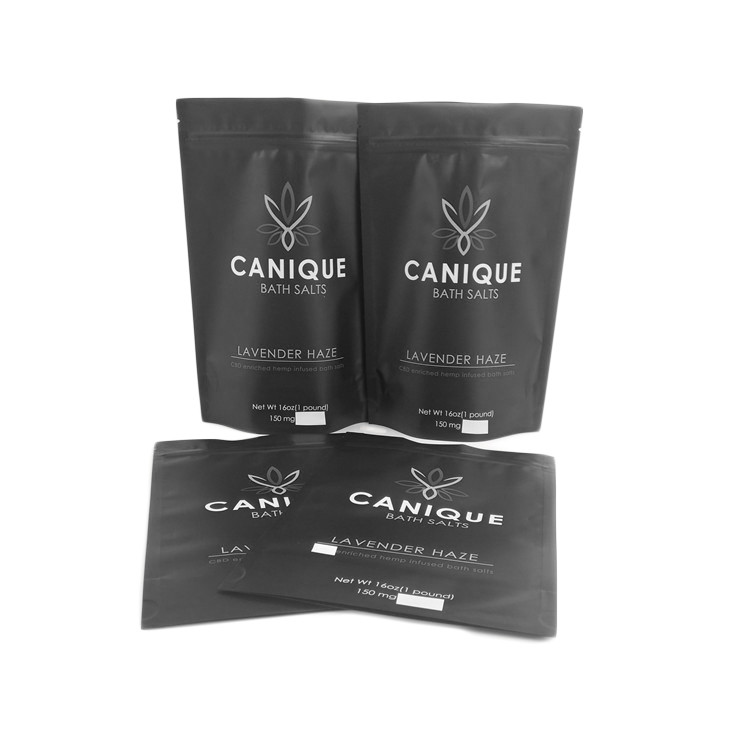 Koku Geçirmez Torbalar Gıda Sınıfı Fermuarlı Torbalar Kuru Çiçek Tohumları Metalik Parlak Gümüş Özel Logo 16 OZ Banyo Tuzu Mylar Torbası