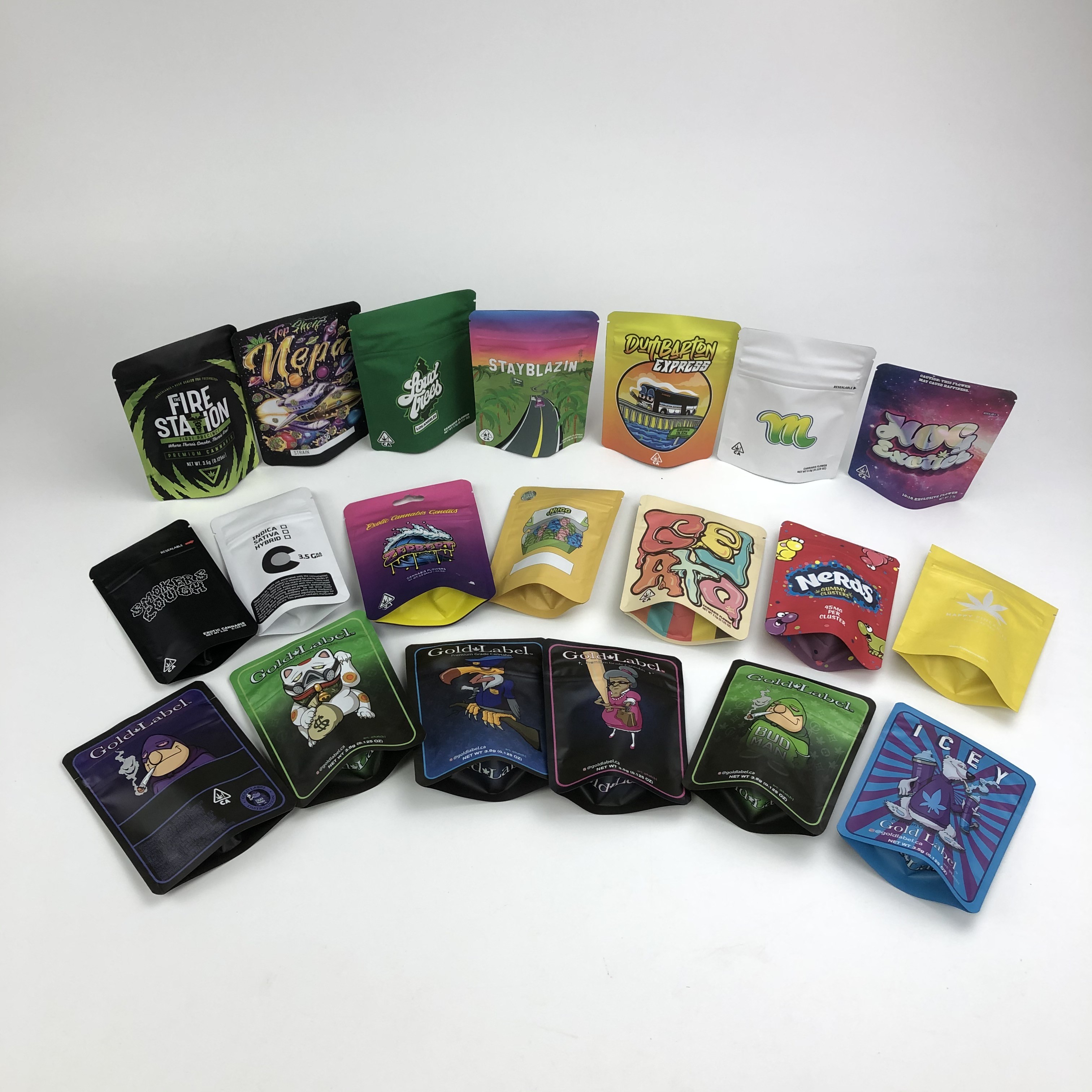 100micron VMPET Koku Korumalı Kurabiye Çantası 3.5g 7g 14g Esrar Mylar