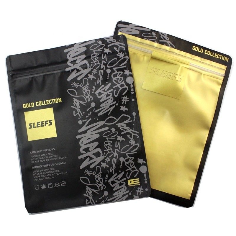 Promosyon Logo Baskı Fermuarlı Tişört Zip kilidi Şeffaf Opp Ambalaj Konfeksiyon Poli Çanta