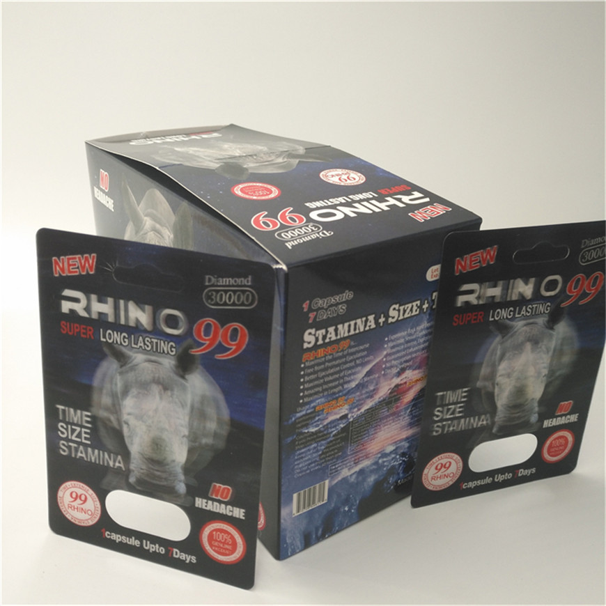 3d Kapsül Blister Kart Ambalajı Rhino 99 9000