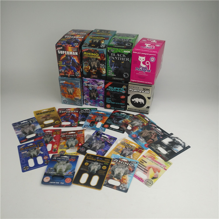 MOPP 350g Kalınlık Blister 3d Kartlar Rhino Erkek Geliştirme Hapı
