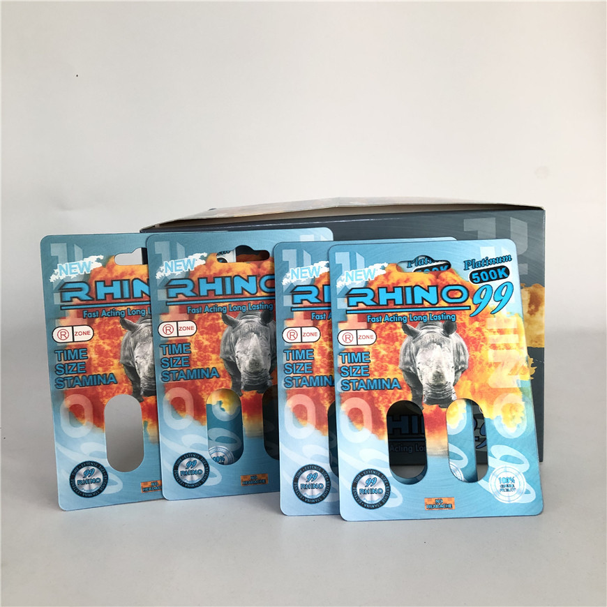 Erkek Geliştirme Hapı için Rhino 99 500k Çift Delikli 3D Rhino Kartları