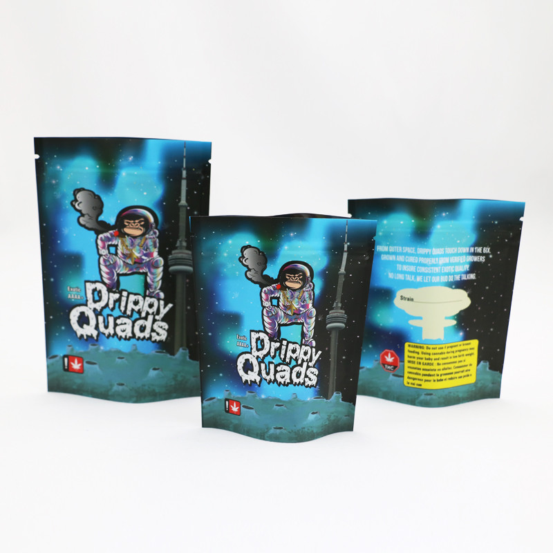 Folyo Fermuar Koku Korumalı CMYK Mylar Ot Paketleme Çantası