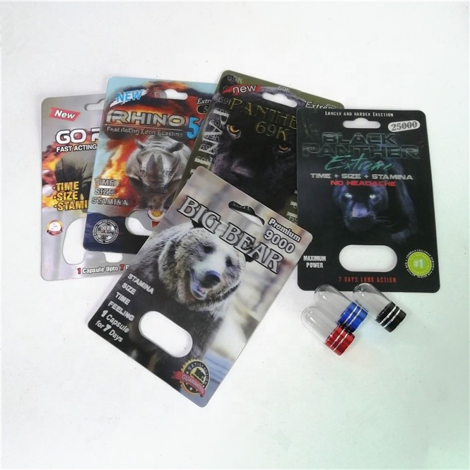 Rhino 99 500K Geliştirme Hapları Ambalaj Kartları İpek Baskı