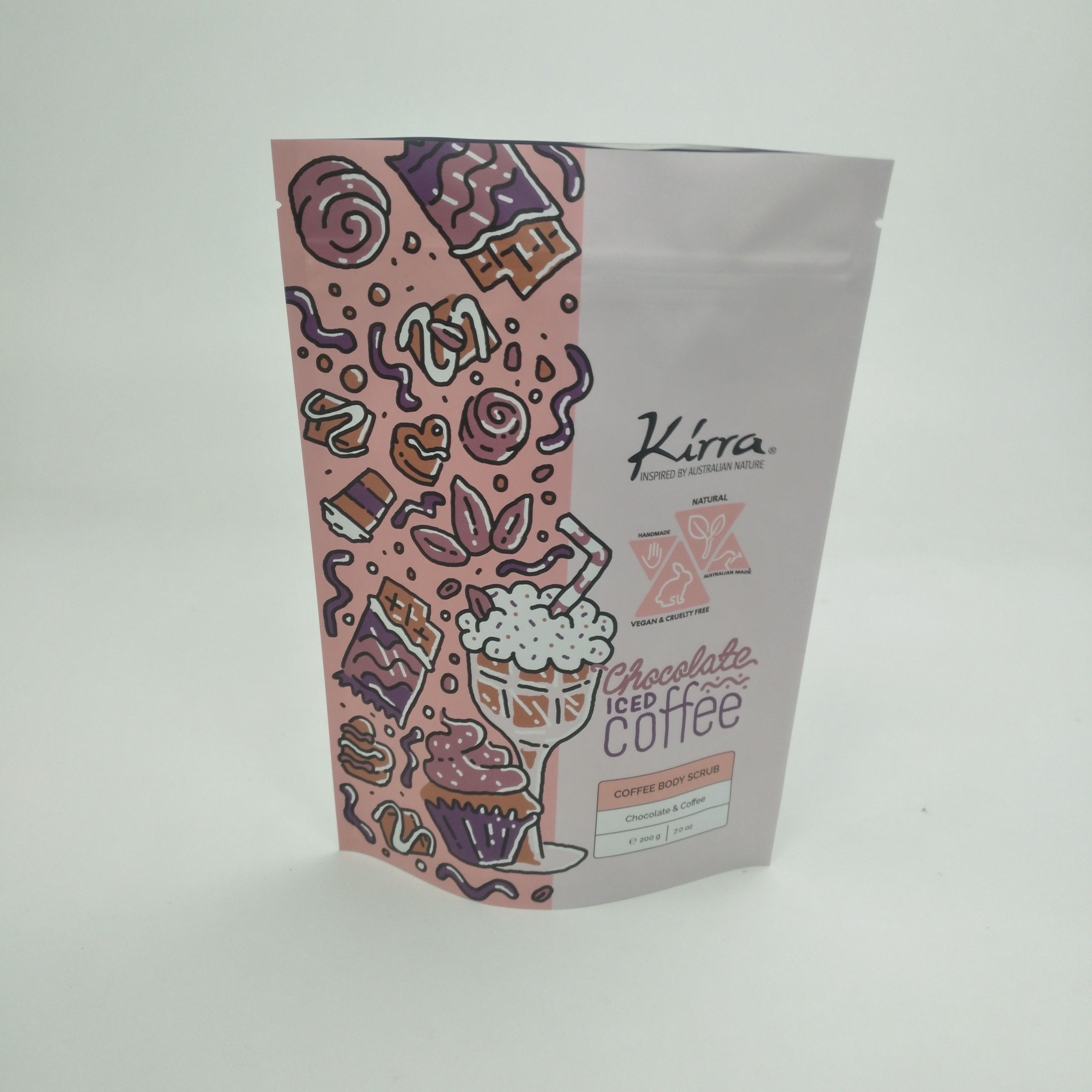 Bolsa Matt Film MOPP VMPET Fasulye Doypack için Açılıp Kapanabilir Stand Up Kılıfı