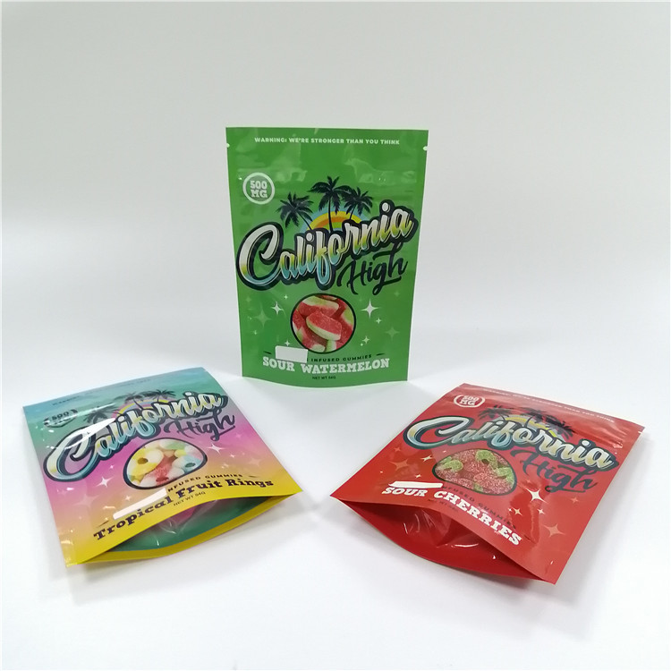1g 3.5g 7g Gummies Mylar Kilitli Plastik Açılıp Kapanabilir Torbalar Çocuk Dayanıklı