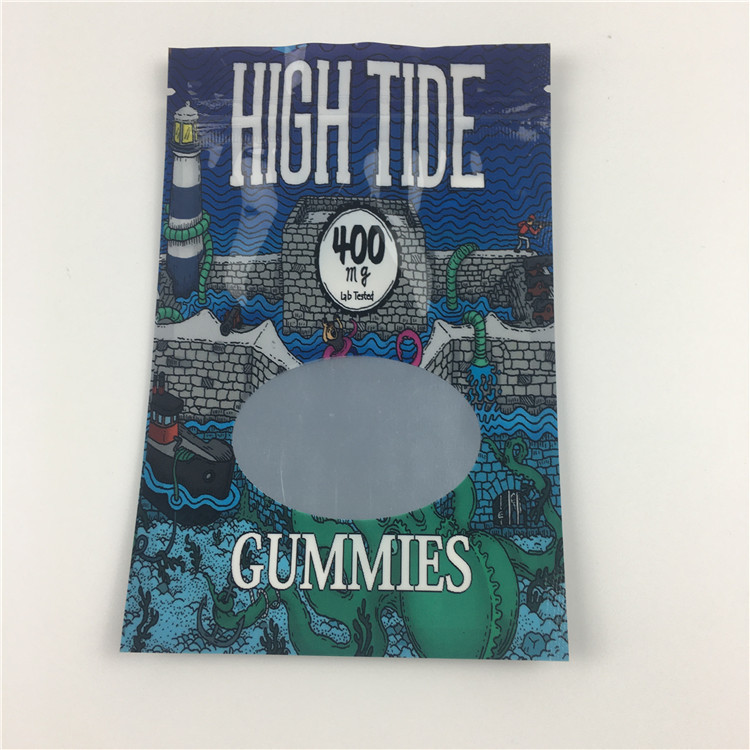 Üç Taraflı Kilitli Kilitli Ot Mylar Özel Baskılı Kese Koku Korumalı Yenilebilir