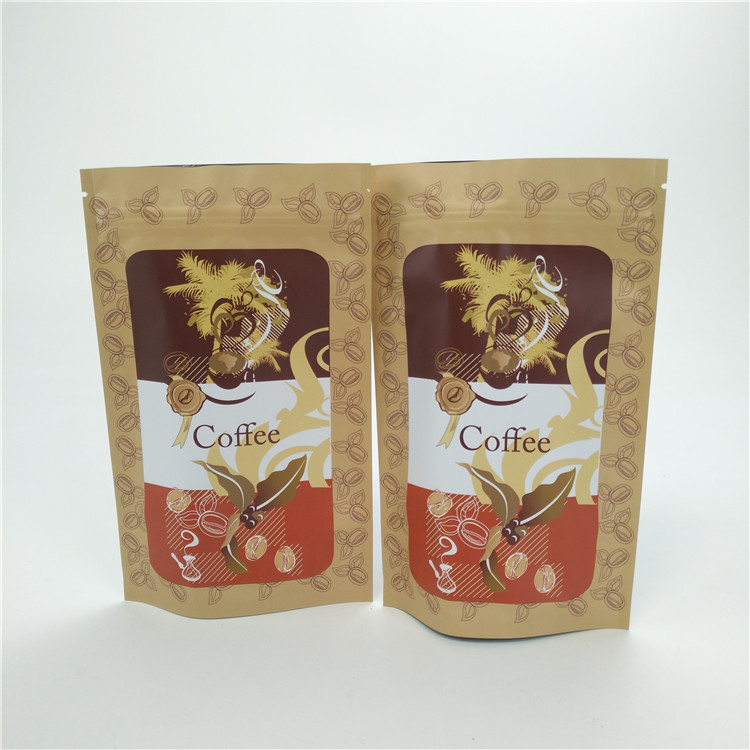 Kraft Kağıt Ambalaj İmalatı Logo ile Toptan Kahve Torbası Açılıp Kapanabilir Torbalar