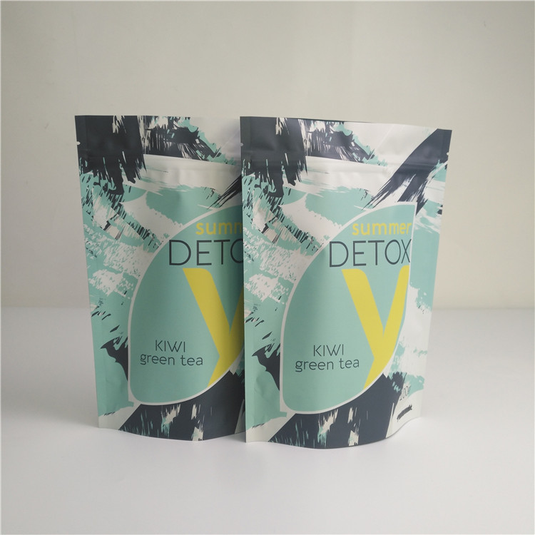 Stand Up Kahve Yeşil Çay Poşetleri Ambalaj Açılıp Kapanabilir Çevre Dostu Nem Geçirmez Yiyecek Atıştırmalık Torbaları
