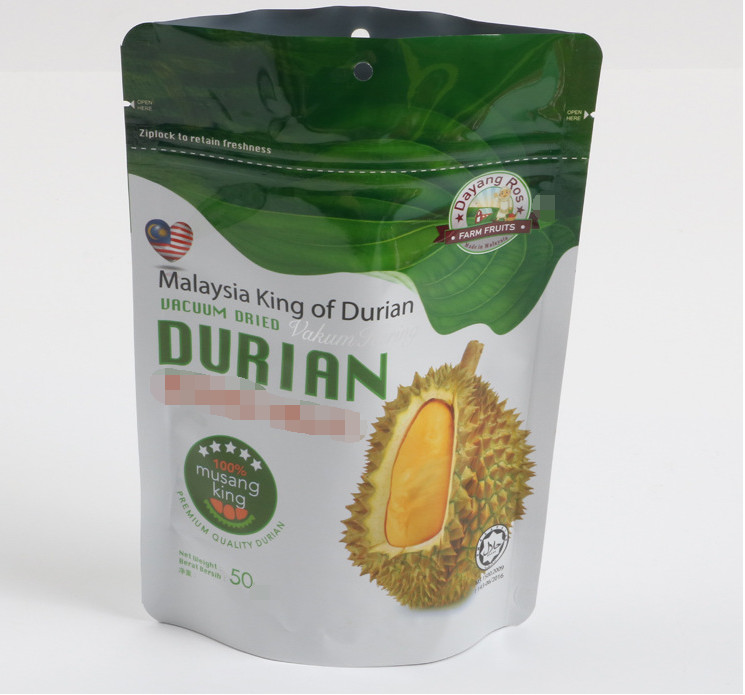 Açılıp kapanabilir 120 Mic Stand Up Fermuarlı Gıda Paketleme Kılıfı