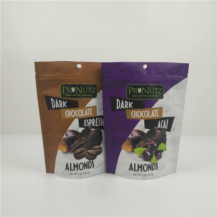 Çikolata Barı İçin Gıda Sınıfı Fermuar Plastik Özel Baskılı Stand Up Torbalar