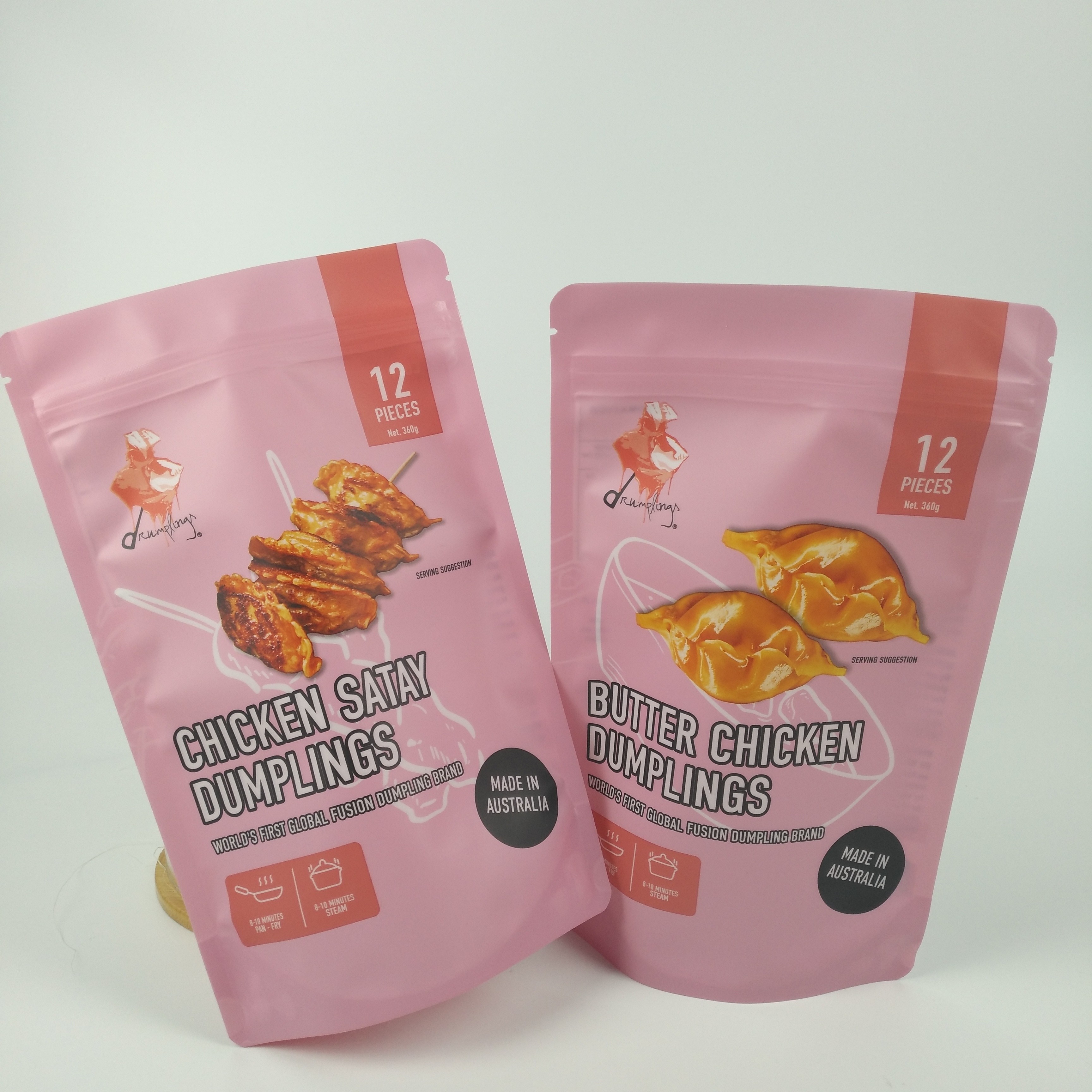 Kahve Mat Fermuarlı Özel Baskılı Bariyer Torbaları Kendinden Ayaklı Lamine