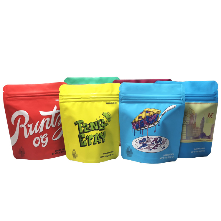 3.5g 7g 14g 1oz 1lb Premium Çiçek Kılıfı Özel Baskılı Folyo Lamine Mylar Ambalaj Koku Korumalı Kilitli Torba