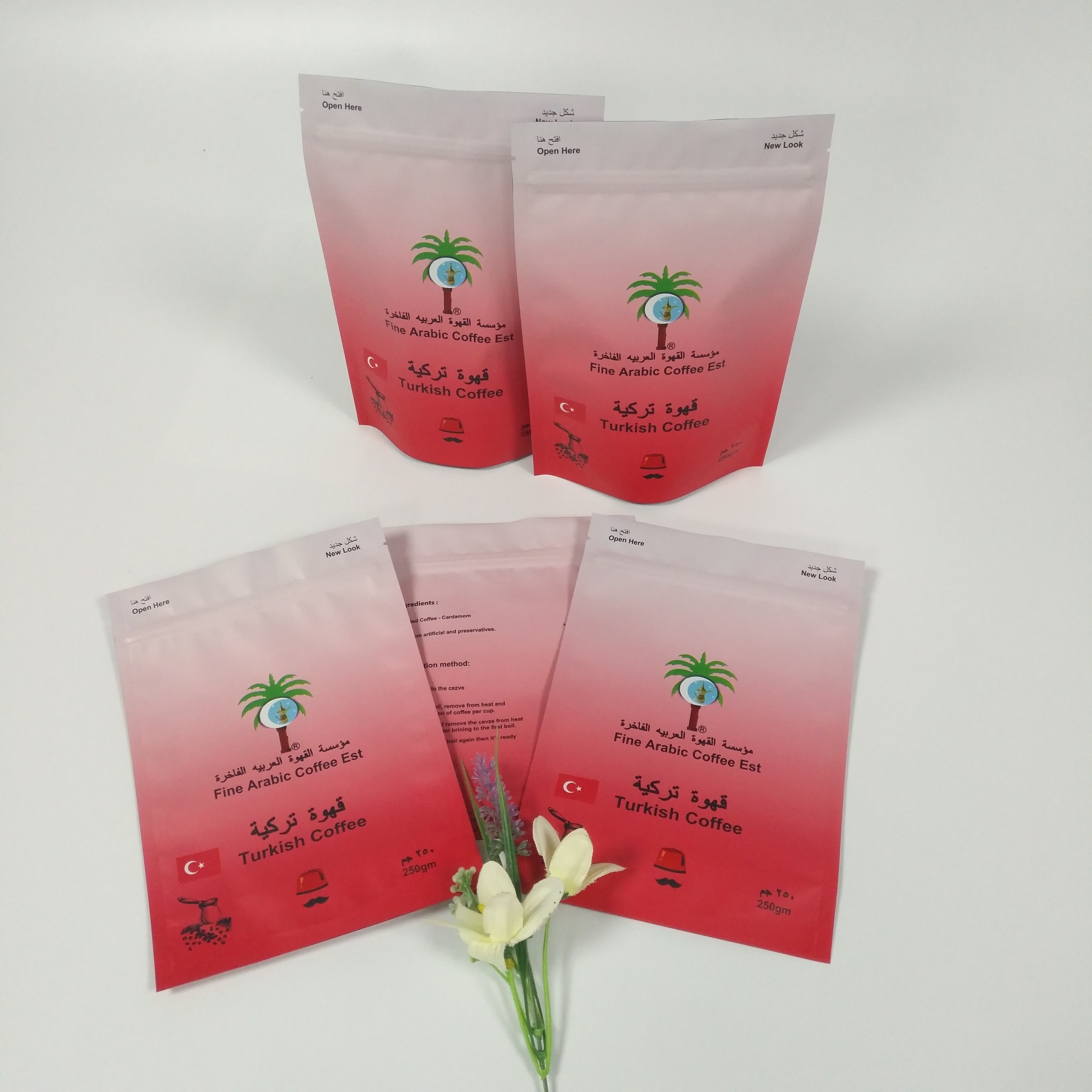 Snack Kahve Tozu için Mat CMYK 150 Mikron Snack Çanta Ambalajı