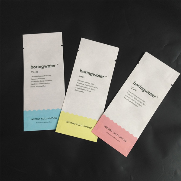 Çevre Dostu Biyobozunur Kraft Kağıt PLA Bileşik Gıda Tozu Baharat Paketleme Torbaları Üç Taraflı Mühür Torbaları