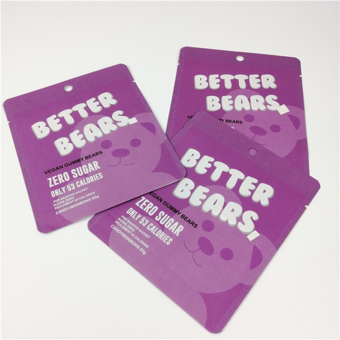 Çerezler Sakızlı CBD Edibles Ayı Fermuarlı Folyo Kılıfı MOPP 200 Mikron