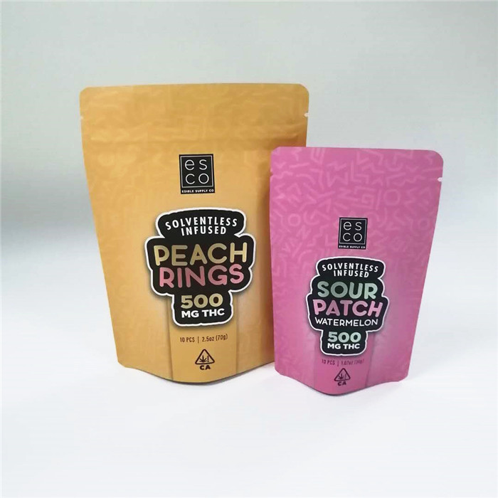 MOPP CMYK Mylar Koku Korumalı Çanta Cbd Thc Ayakta Fermuarlı Çanta