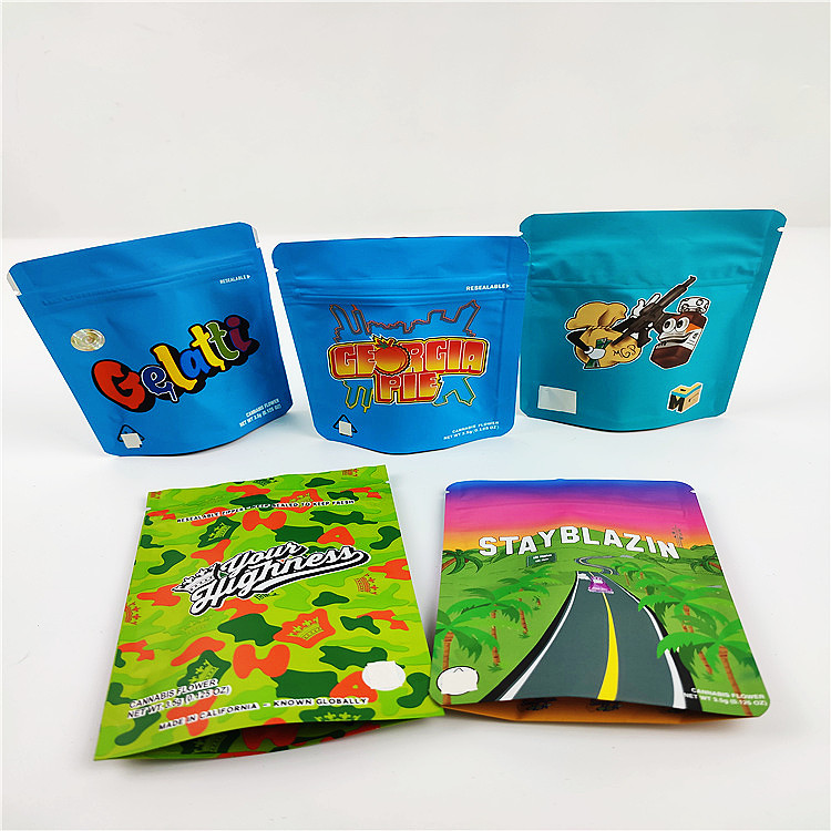 FSC BSCI CMYK Çerez Koku Korumalı Çanta 3.5g CBD Mylar Ambalaj Torbaları