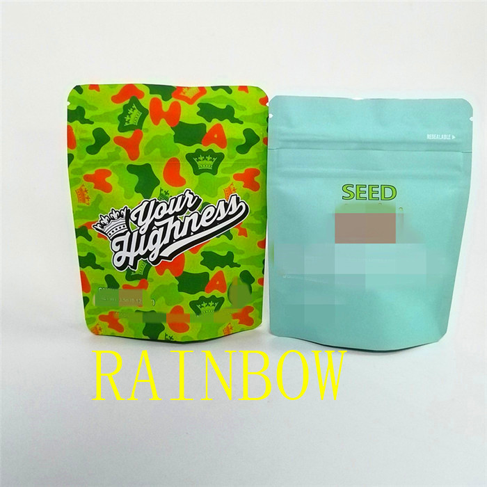 Özel dijital baskılı 1/8 oz 1oz Yumuşak dokunuşlu malzeme şeker/kurabiye/tohum ambalaj alüminyum folyo mylar çanta çantası