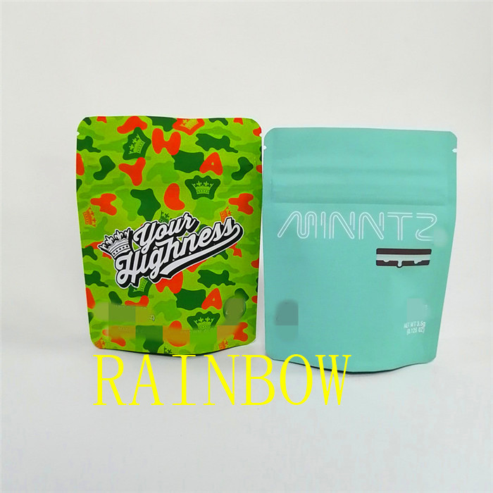 3.5g Yumuşak Dokunuşlu Siyah Mat Çocuk Korumalı Fermuarlı Ambalaj Torbası / Ot Stand Up Kılıfı Ambalaj Çantası