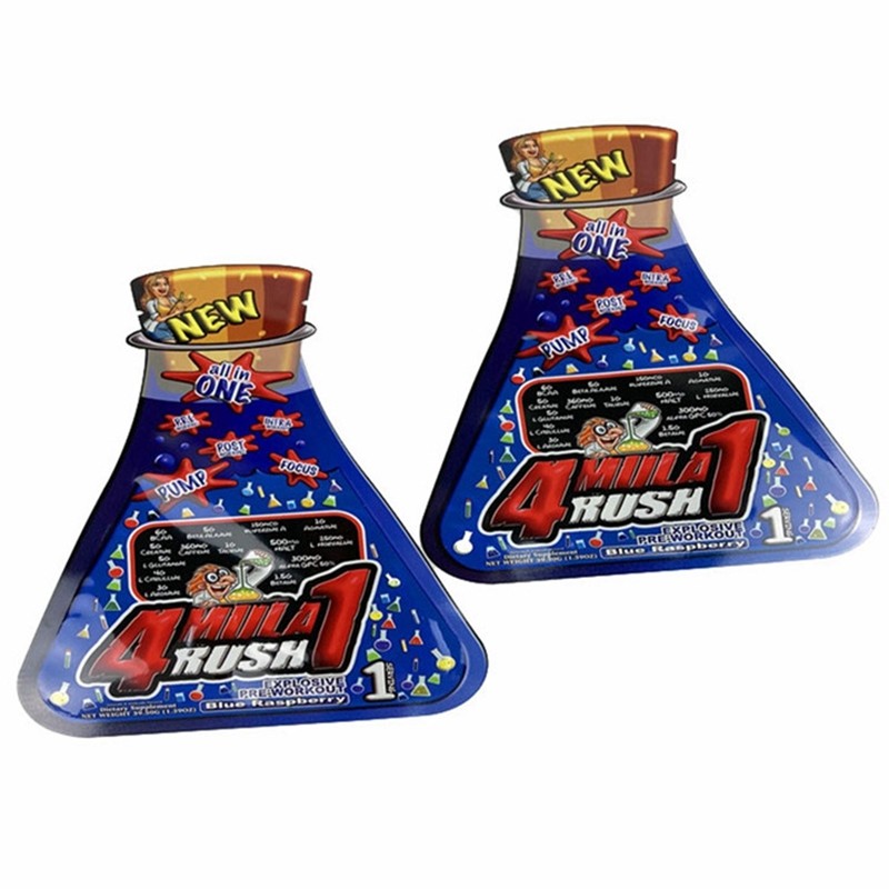 Dijital Baskı Özel Şekil Hindistan Cevizi Yağı Poşet Mylar Gıda Düz Çanta Aperatif Şeker Kılıfı Yabani Otlar Için Çiçek