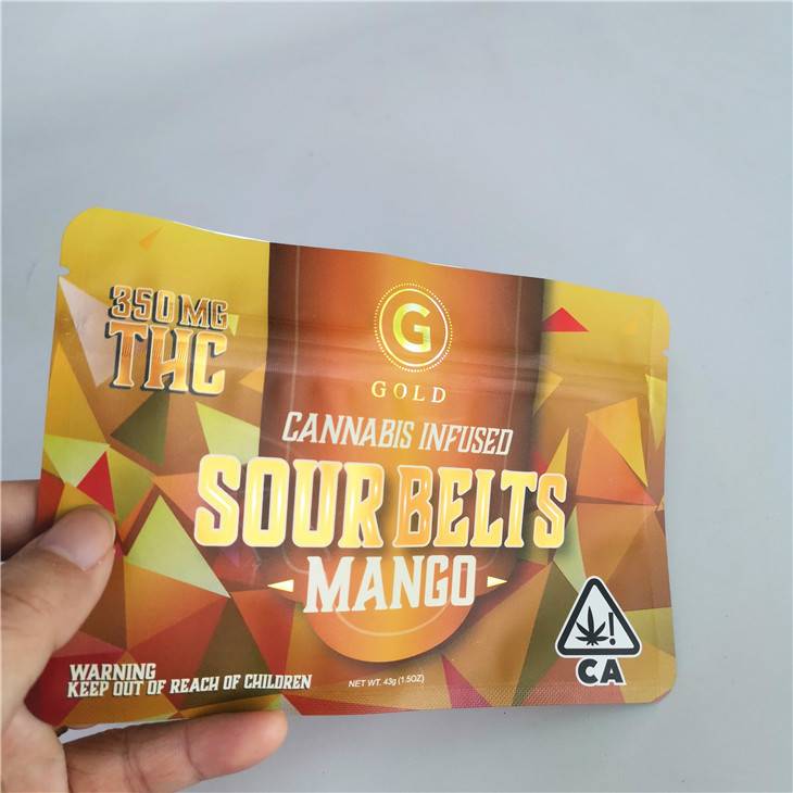 4X6 İnç Mylar Kilitli Torbalar Folyo Astarlı THC CBD İsviçre Yabani Otları