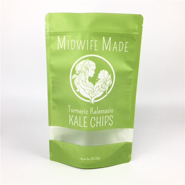 Özel Baskılı Gıda Sınıfı Stand Up Zip Kilit Mühür Plastik Folyo Bisküvi Cips Şeffaf Pencereli Kağıt Ambalaj Torbaları